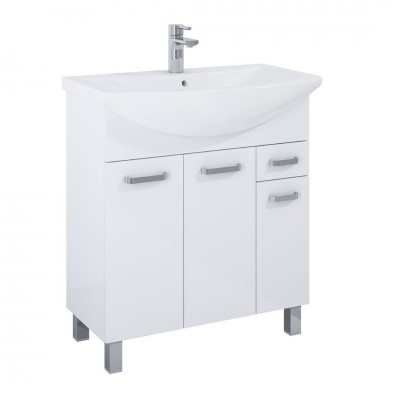 Elita Meble Sunn szafka z umywalką 75 cm stojąca biały połysk RE169193008060