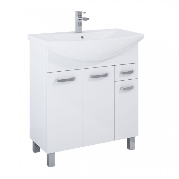 Elita Meble Sunn szafka z umywalką 75 cm stojąca biały połysk RE169193008060