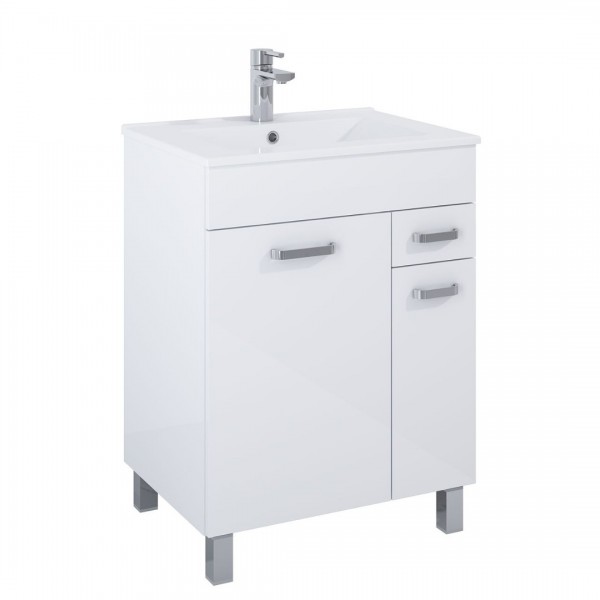 Elita Meble Sunn szafka z umywalką 60 cm stojąca biały połysk RE169194008060