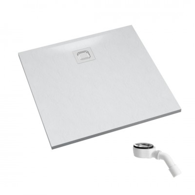 Schedpol Majestic brodzik kwadratowy 80x80 cm biały komień 3.3500/B/ST-M6/B