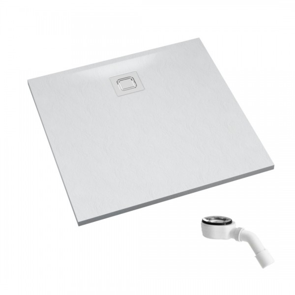 Schedpol Majestic brodzik kwadratowy 80x80 cm biały komień 3.3500/B/ST-M6/B