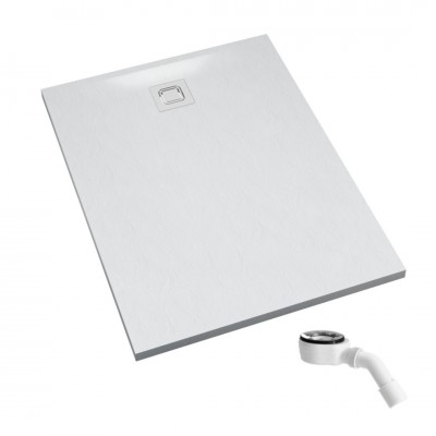 Schedpol Majestic brodzik prostokątny 80x100 cm biały kamień 3.3506/B/ST-M6/B