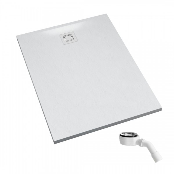 Schedpol Majestic brodzik prostokątny 80x100 cm biały kamień 3.3506/B/ST-M6/B