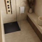 Schedpol Majestic brodzik kwadratowy 80x80 cm czarny kamień 3.3500/C/ST-M6/C