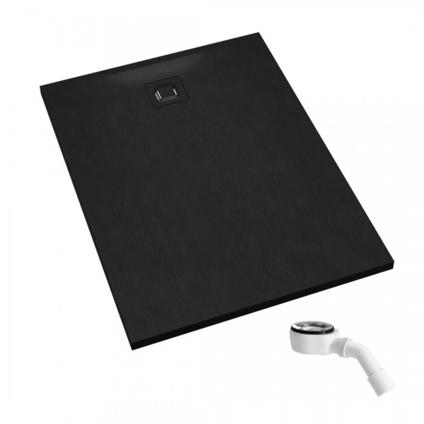 Schedpol Majestic brodzik prostokątny 80x100 cm czarny kamień 3.3506/C/ST-M6/C