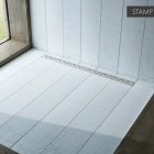 Schedpol Slim Lux brodzik podpłytkowy 1-spadowy 80x80 cm z rusztem stamp 10.101/OLSP