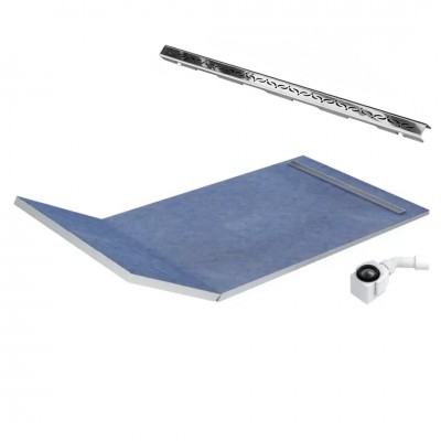 Schedpol Slight Line brodzik podpłytkowy 1-spadowy 130+50x80 cm z rusztem stamp krótki bok 10ST.1S3-80180