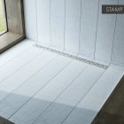 Schedpol Slim Lux brodzik podpłytkowy 1-spadowy 130+50x80 cm z rusztem stamp krótki bok 10.114/OLSP