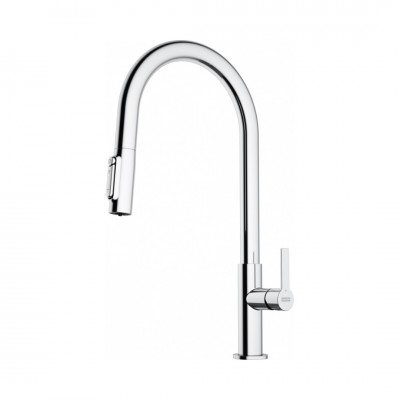 Franke Maris Slim Clear Water J bateria kuchenna stojąca z wyciąganą wylewką z podłączeniem do filtra wody chrom 120.0730.870