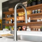 Franke Maris Slim Clear Water J bateria kuchenna stojąca z wyciąganą wylewką z podłączeniem do filtra wody chrom 120.0730.870