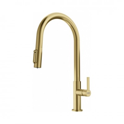 Franke Maris Slim Clear Water bateria kuchenna stojąca z wyciąganą wylewką z podłączeniem do filtra wody złota 120.0736.601