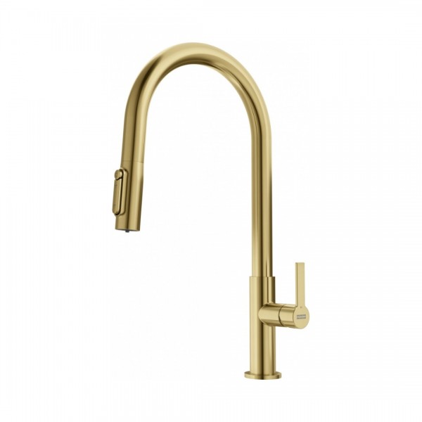 Franke Maris Slim Clear Water bateria kuchenna stojąca z wyciąganą wylewką z podłączeniem do filtra wody złota 120.0736.601