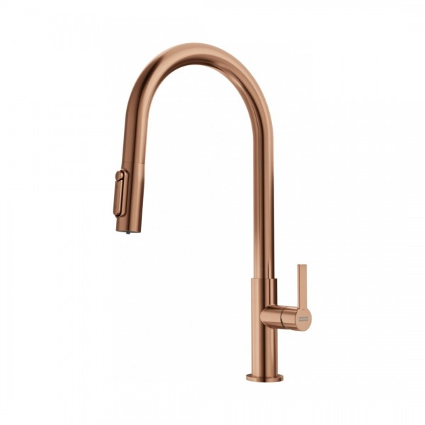 Franke Maris Slim Clear Water bateria kuchenna stojąca z wyciąganą wylewką z podłączeniem do filtra wody miedziana 120.0736.602