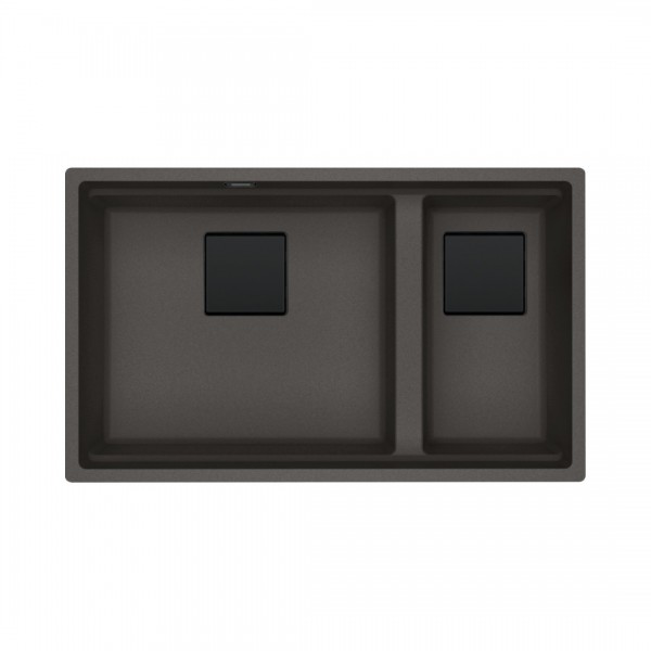 Franke Kanon KNG 120 zlewozmywak 76x46 cm Fragranit+ łupkowy szary/czarny mat 125.0737.899