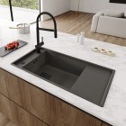 Franke Fresno FSG 611 zlewozmywak 87,7x49,5 cm odwracalny Fragranit+ łupkowy szary/czarny mat 114.0738.000