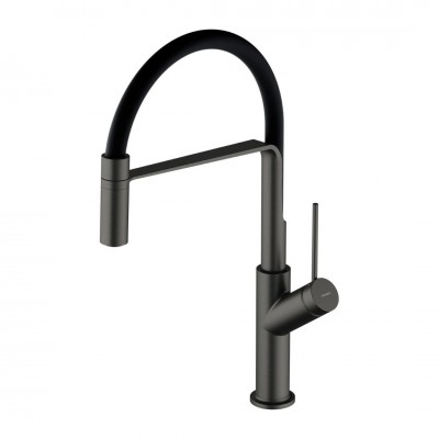 Omnires Vita bateria kuchenna stojąca z wyciąganą wylewką grafit szczotkowany VI6350BLGR