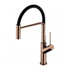 Omnires Vita bateria kuchenna stojąca z wyciąganą wylewką miedź połysk VI6350BLCP