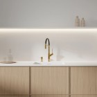 Omnires Vita bateria kuchenna stojąca z wyciąganą wylewką złoty połysk VI6350BLGL