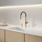 Omnires Vita bateria kuchenna stojąca z wyciąganą wylewką złoty połysk VI6350BLGL