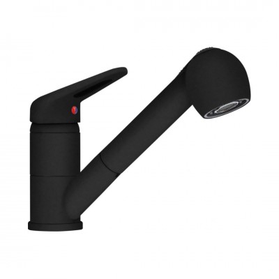 Franke Princess II bateria kuchenna stojąca z wyciąganą wylewką czarny mat 115.0659.840