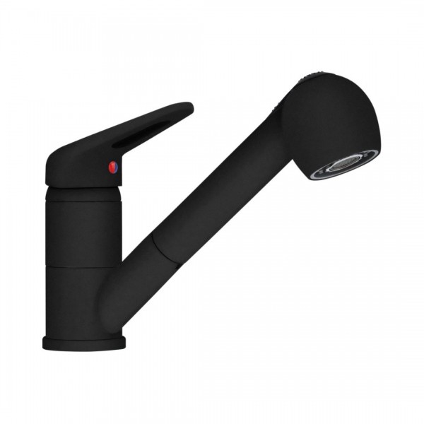 Franke Princess II bateria kuchenna stojąca z wyciąganą wylewką czarny mat 115.0659.840