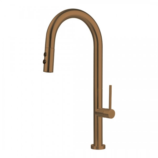 Deante Olfato bateria kuchenna stojąca z wyciąganą wylewką brąz szczotkowany BQO_C72M