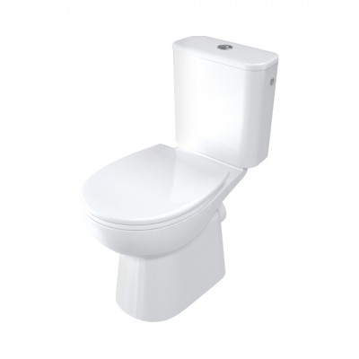 Deante Funkia miska WC bezkołnierzowa + zbiornik + deska WC wolnoopadająca biała CDFD6RPS