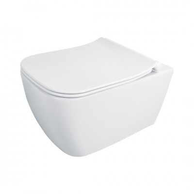 Deante Hiacynt miska WC wisząca bezkołnierzowa z deską wolnoopadającą biała CDYD6ZPW