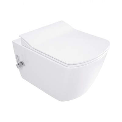 Deante Blur miska WC bez kołnirza z deską wolnoopadającą wisząca z funkcją bidetu biała CDZ_6WPW