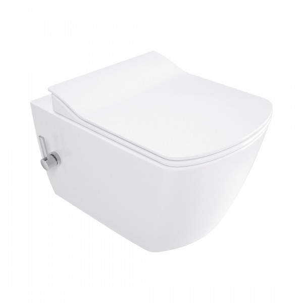 Deante Blur miska WC bez kołnirza z deską wolnoopadającą wisząca z funkcją bidetu biała CDZ_6WPW