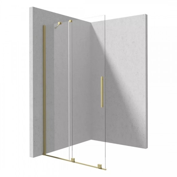 Deante Prizma ścianka wolnostojąca 80 cm Walk-in złoto szczotkowane KTJ_R38R