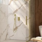 Deante Prizma ścianka wolnostojąca 80 cm Walk-in złoto szczotkowane KTJ_R38R