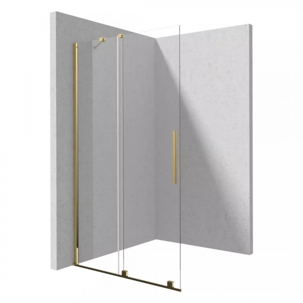Deante Prizma ścianka wolnostojąca 80 cm Walk-in złoty połysk KTJ_Z38R