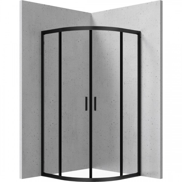 Deante Funkia kabina prysznicowa półokrągła 90 cm czarny mat/szkło przeźroczyste KYP N51K
