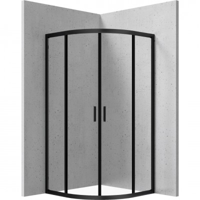 Deante Funkia kabina prysznicowa półokrągła 80 cm czarny mat/szkło przeźroczyste KYP N52K