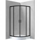 Deante Funkia kabina prysznicowa półokrągła 80 cm czarny mat/szkło przeźroczyste KYP N52K