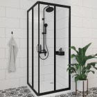 Deante Funkia kabina prysznicowa kwadratowa 80 cm czarny mat/szkło przeźroczyste KYC N42K