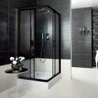 Deante Funkia kabina prysznicowa kwadratowa 90 cm czarny mat/szkło przeźroczyste KYC N41K