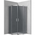 Deante Funkia kabina prysznicowa półokrągła 90 cm chrom/szkło grafitowe KYP 451K