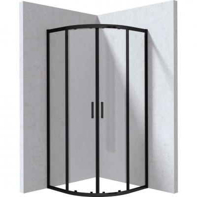 Deante Funkia Evo kabina prysznicowa półokrągła 80 cm czarny mat KYP_N088P