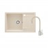 Deante Leda zlewozmywak granitowy 67x44 cm z baterią beżowy ZRDG5113