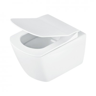 Deante Blur miska WC wisząca bez kołnierza z deską wolnoopadającą biała CDZD6ZPW