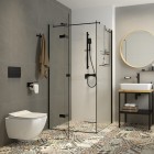 Deante Blur miska WC wisząca bez kołnierza z deską wolnoopadającą i stelaż podtynkowy z przyciskiem czarny CDZN6ZPW