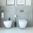 Deante Blur miska WC wisząca bez kołnierza z deską wolnoopadającą i stelaż podtynkowy z przyciskiem chrom CDZS6ZPW