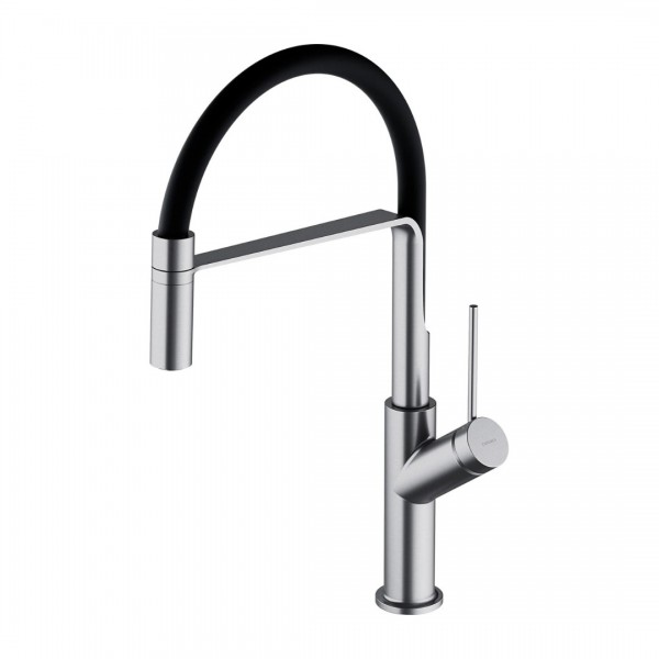 Omnires Vita bateria kuchenna stojąca z wyciąganą wylewką nikiel szczotkowany VI6350BLNI