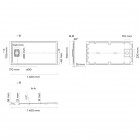 Oltens Bergytan brodzik prostokątny 140x70 cm RockSurface biały 15105000