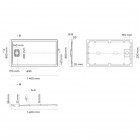 Oltens Bergytan brodzik prostokątny 140x80 cm RockSurface biały 15106000