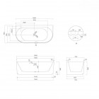 Oltens Hamnes wanna wolnostojąca 160x75 cm przyścienna biała 12025000