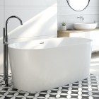 Oltens Inga wanna wolnostojąca 157x75 cm owalna akrylowa biała 12007000