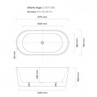 Oltens Inga wanna wolnostojąca 157x75 cm owalna akrylowa biała 12007000